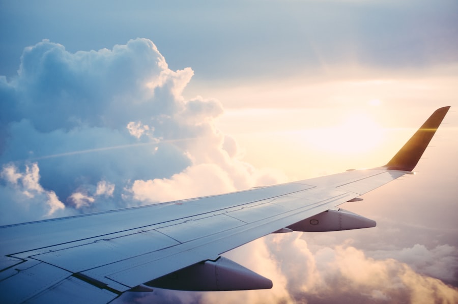 Asa de avião durante voo